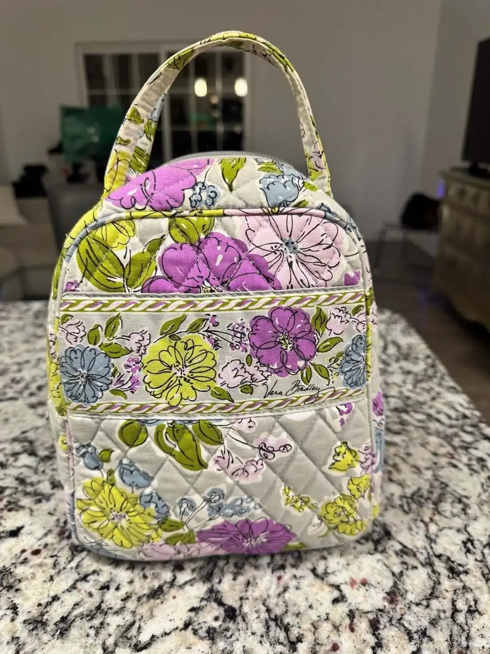 Vera Bradley Floral Quilted Insulated Lunch Tote Travel Cosmetic Bag
